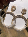 Pearl Diamond Hoop Earrings Exclusive Design