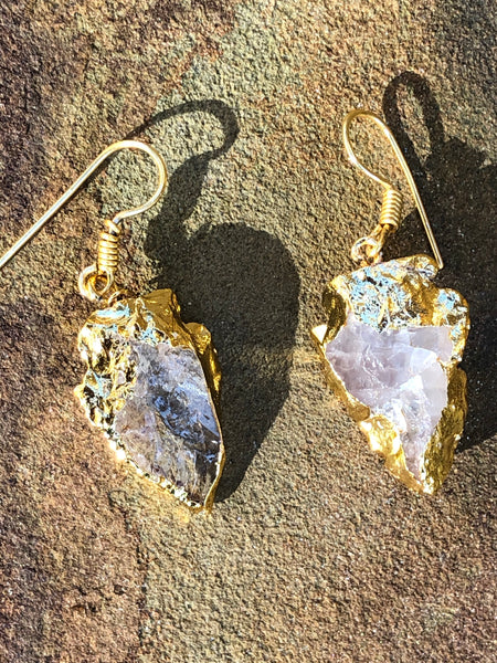 Crystal Quartz Arrowheads Earrings