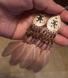 Boho Feather Long Earrings