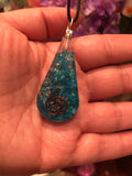 Aquamarine Orgone Drop Pendant