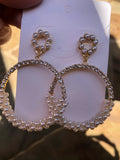 Pearl Diamond Hoop Earrings Exclusive Design