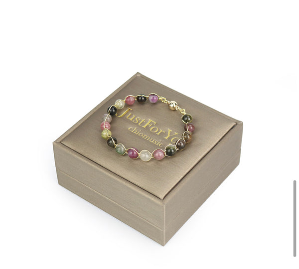 Crystal Natural Tourmaline Stone Bracelet Colorful Style 5_Pulcerita De Los Sueños_Dream Bracelet