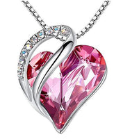 Pink Heart Necklace Shiny Silver Quince Collection